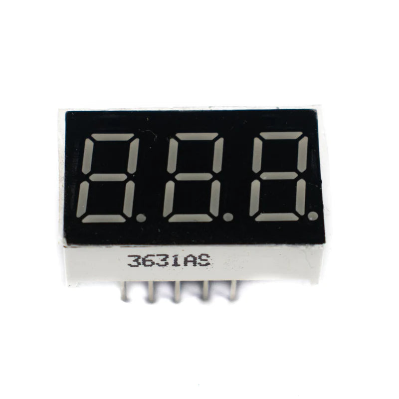 0.36 inch 3 Digit Seven Segment Display-Red (Common Cathode)