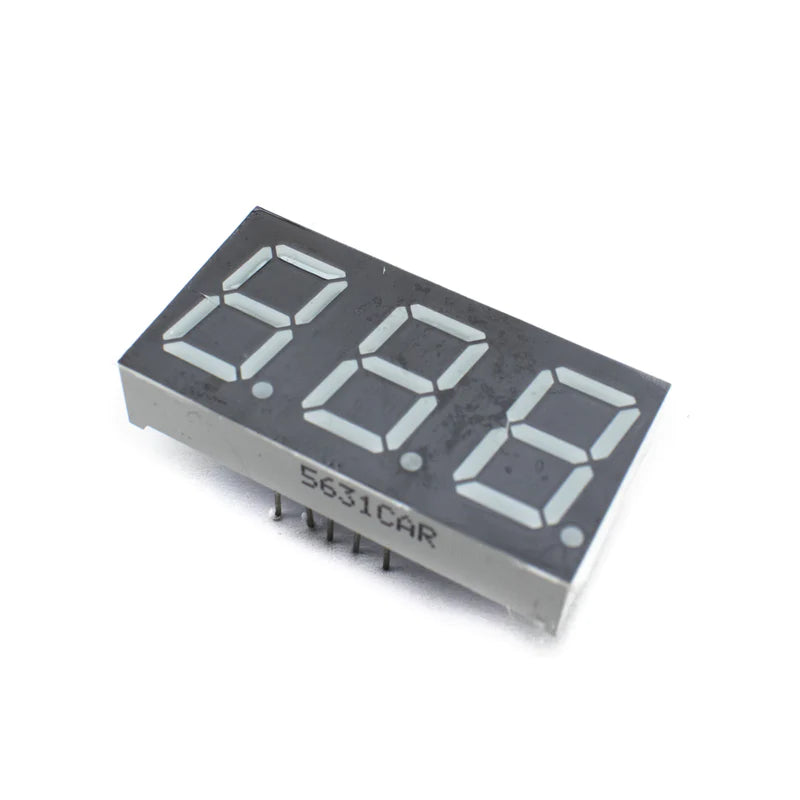 0.56 inch 3 Digit Seven Segment Display- Green (Common Cathode)