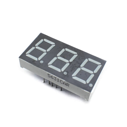 0.56 inch 3 Digit Seven Segment Display - Green (Common Anode)