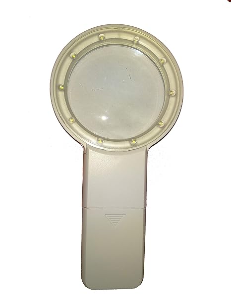 88 mm Hand Held Magnifier with 5X Magnification and 10 LED Light