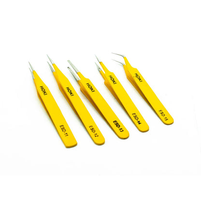 HOKI Anti-static Stainless Steel ESD Precision Tweezers Set