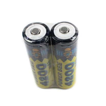 Power Bee 18650 3.7V 4200mAh Lithium-Ion Battery Pair with Tip Top