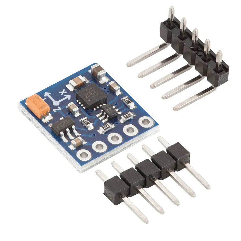 A blue printed circuit board (PCB) magnetic sensor module with various electronic components and connectors.