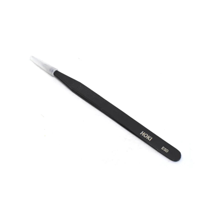 Straight Stainless Steel Tweezers (Black)