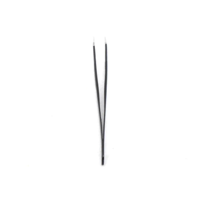 Straight Stainless Steel Tweezers (Black)