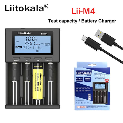 Basic components|component|electronic component|electronic|Liitokala Lii-M4|Smart Universal LCD Fast Battery Charger|Testing Meter|Battery Charger|Liitokala Lii-M4 Smart Universal LCD Fast Battery Charger with Charging|Liitokala Battery Charger|Arrow|ArrowTech|Arrowtechcart|Arrowtechcart.com