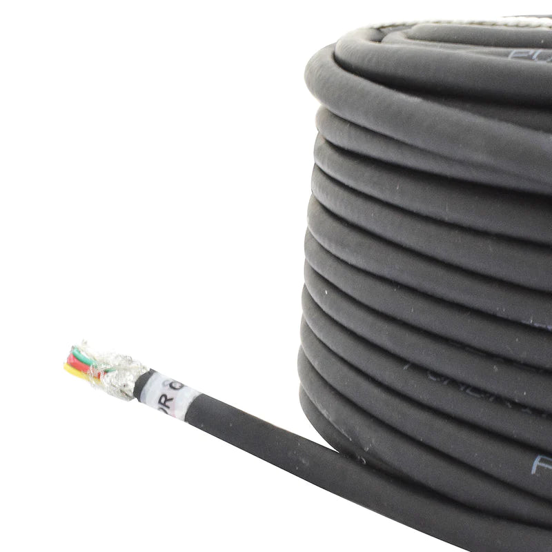 6 Core 16/.200mm Black Shielded Round Cable (10 Meter)