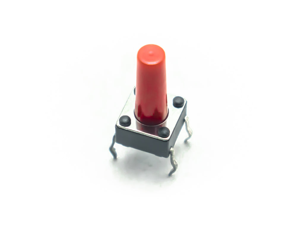 6x6x13mm Tactile Push Button Switch (Red) (Pack of 20)