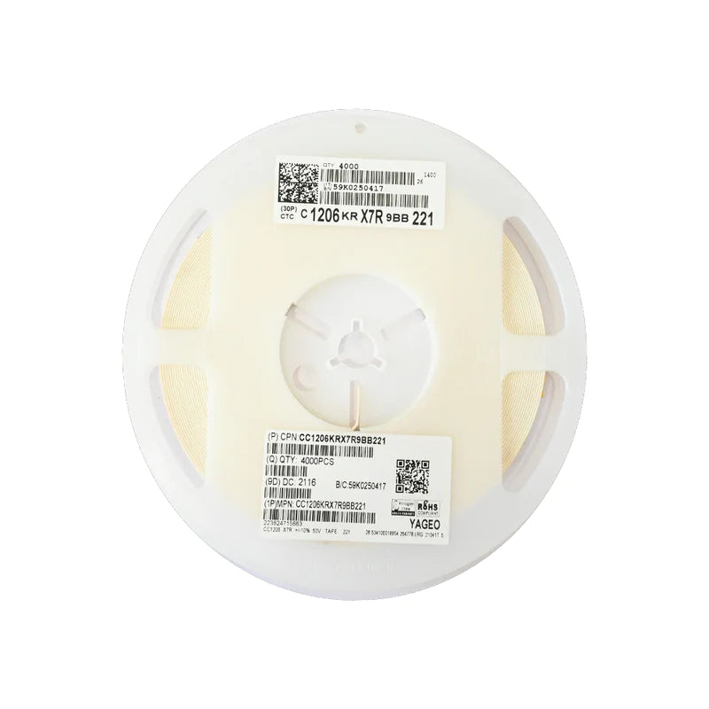 YAGEO 220pf 0.22nf 50V 1206 SMD Capacitor