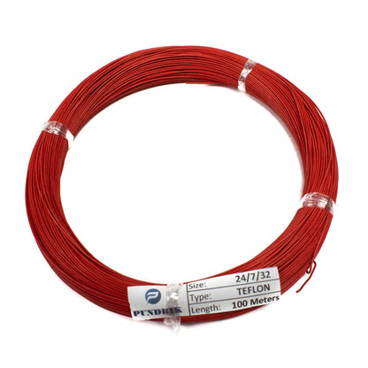 24 AWG Multi-Strand Teflon Wire 24/7/32 - 100 Meter (Multiple Colours)