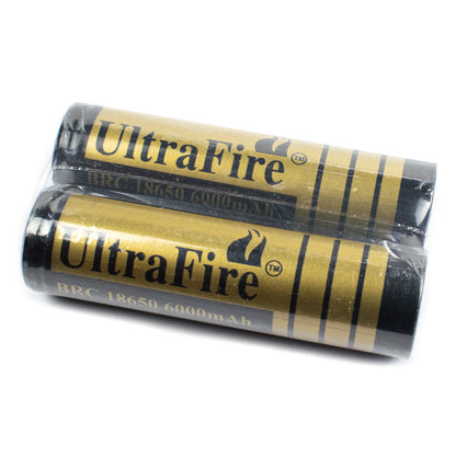 Ultrafire 3.7V 6000mAh BRC 18650 Lithium Ion Battery Pair with Tip Top