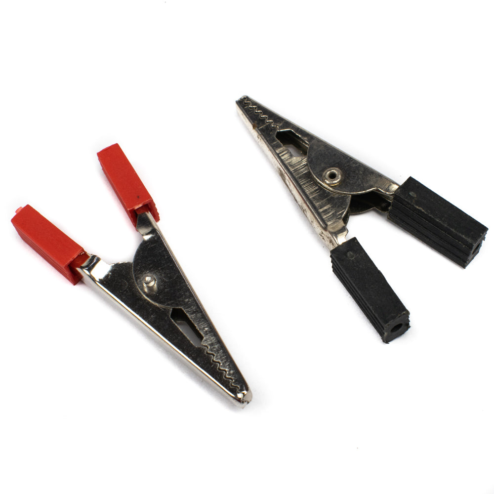 50mm Alligator Clip (Red & Black) Pair with Rectangular Grip