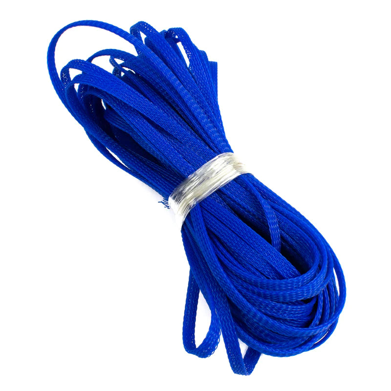 Expandable Braided Cable Sleeve (Blue) - 5 Meter