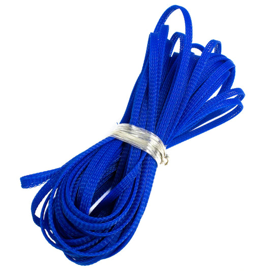 Expandable Braided Cable Sleeve (Blue) - 5 Meter