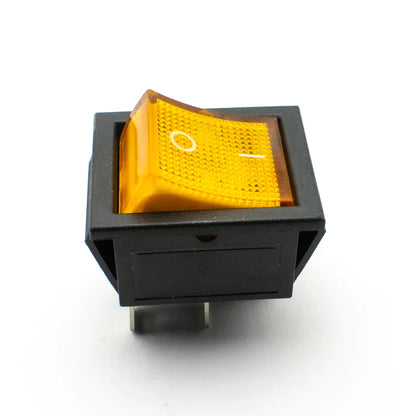 KCD4 16A 250V DPST ON-OFF Rocker Switch with Yellow Light (Pack of 20)