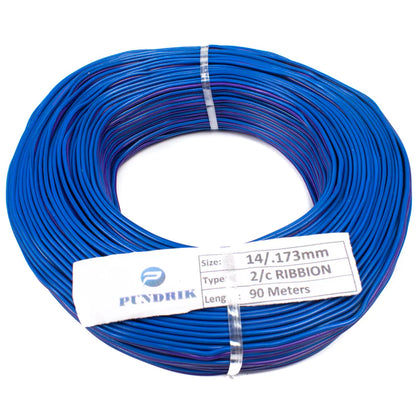 22 AWG Multi Strand 2 Wire Ribbon Cable 90 Meter (Violet & Blue) 14/0.173mm