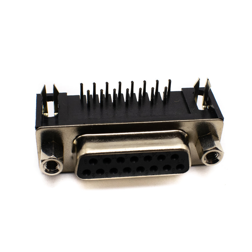 DB15 VGA Female Connector - 15 Pin Right Angle