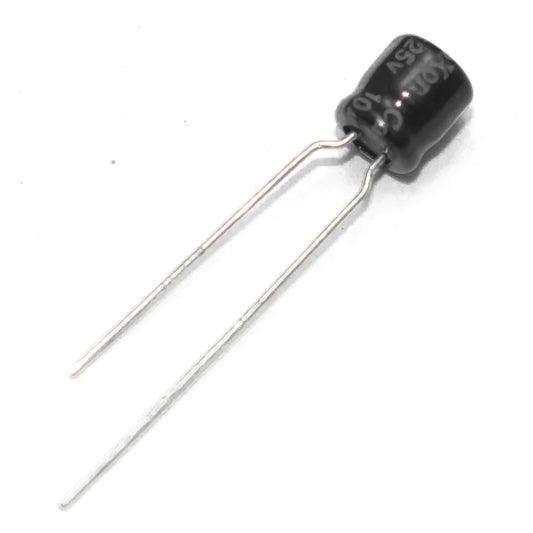 10µF 25V Electrolytic Capacitor (Pack of 25)