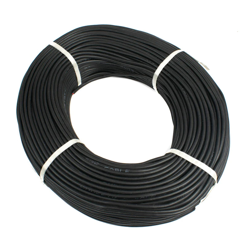 25 AWG Multi Strand 2 Wire PVC Round Sheathed Cable 90 Meter (Black) 14/0.120mm