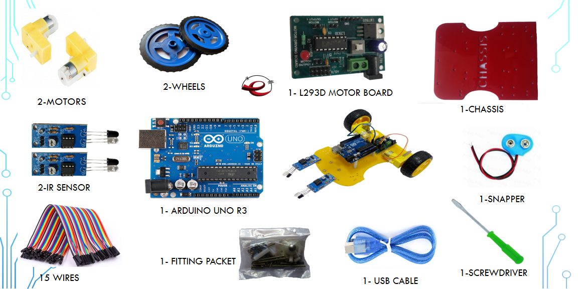 16 in 1 Multipurpose Arduino Uno Based Robotic DIY Kit