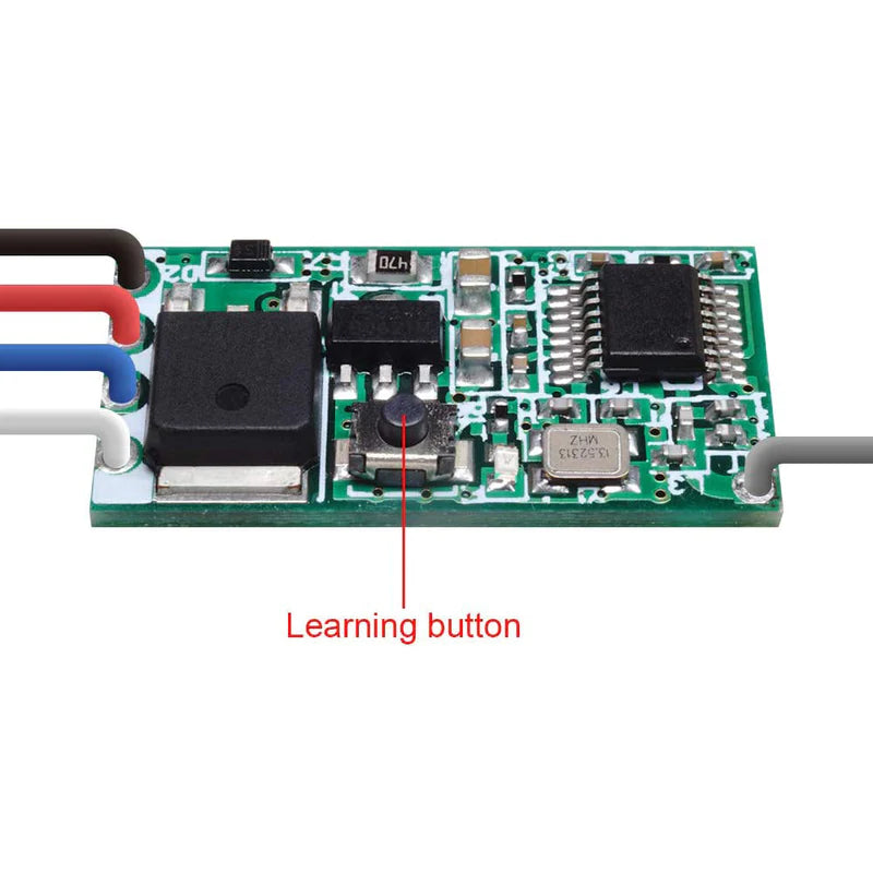 QIACHIP Wireless 433Mhz RF Module Receiver Remote Control Built-in Learning Code 1527 Decoding 1 channel output with MOSFET Current Driver