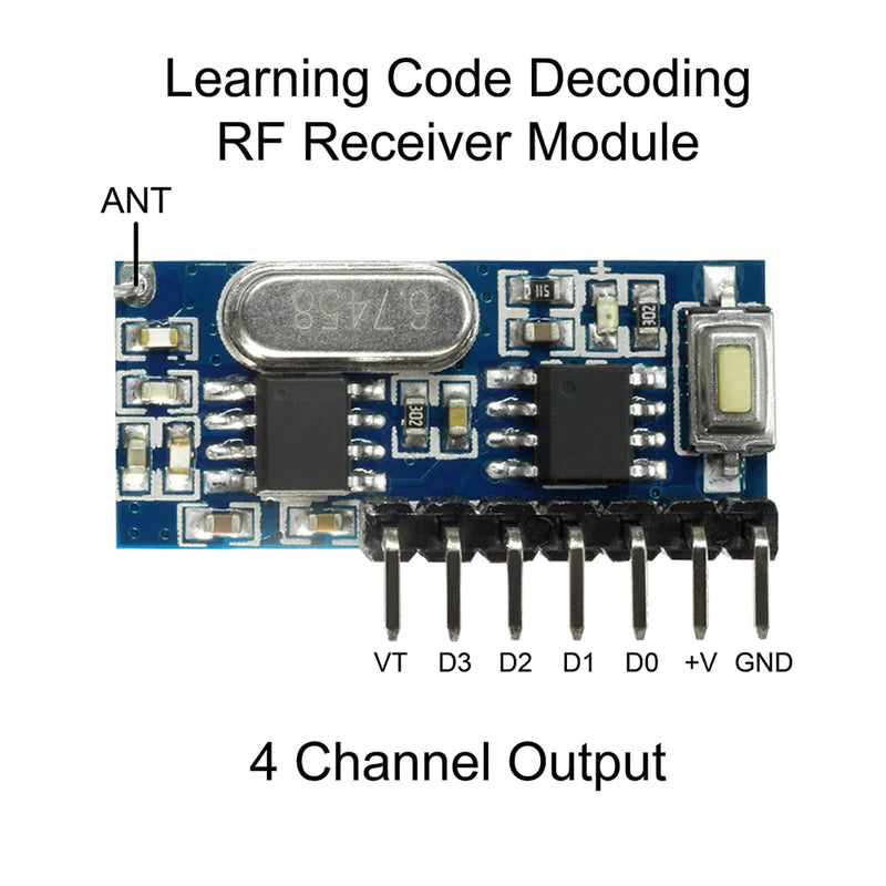 Electronic|Electronic component|QIACHIP Wireless 433Mhz RF Module Receiver Remote Control|RF Module Receiver|QIACHIP|433Mhz RF Module Receiver|Remote Receiver|433Mhz|RF 433MHz|RF transmission|RF transmitter and receiver modules|modules|Arrow|Arrowtech|Arrowtechcart|Arrowtechcart.com