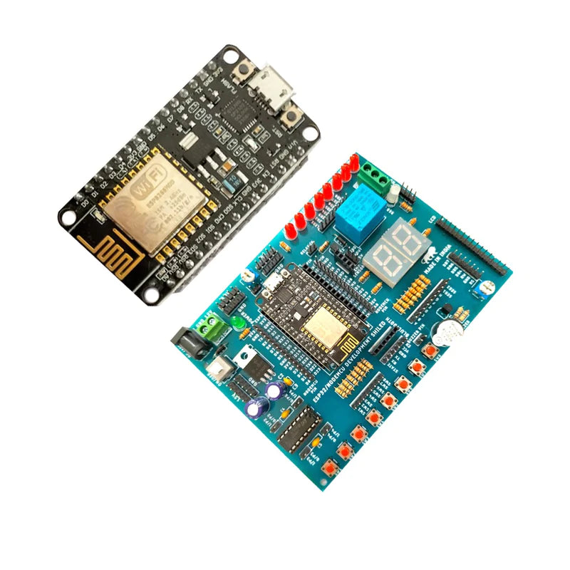 IoT Development Shield with ESP32 and NodeMCU Amica Module