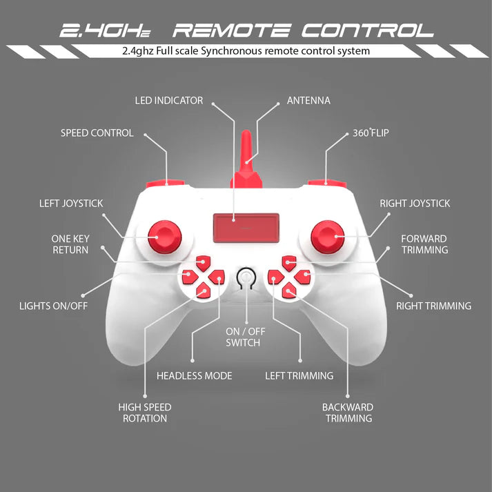 VEER 360 | RED | Altitude Holding Drone | Double Battery-Double Fun