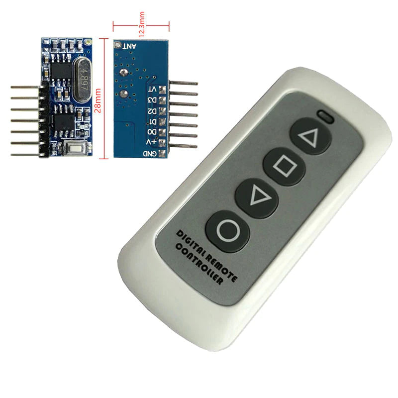 Rrf Control Qiachip 433mhz Remote control + receiver for projection screens or cur ...
